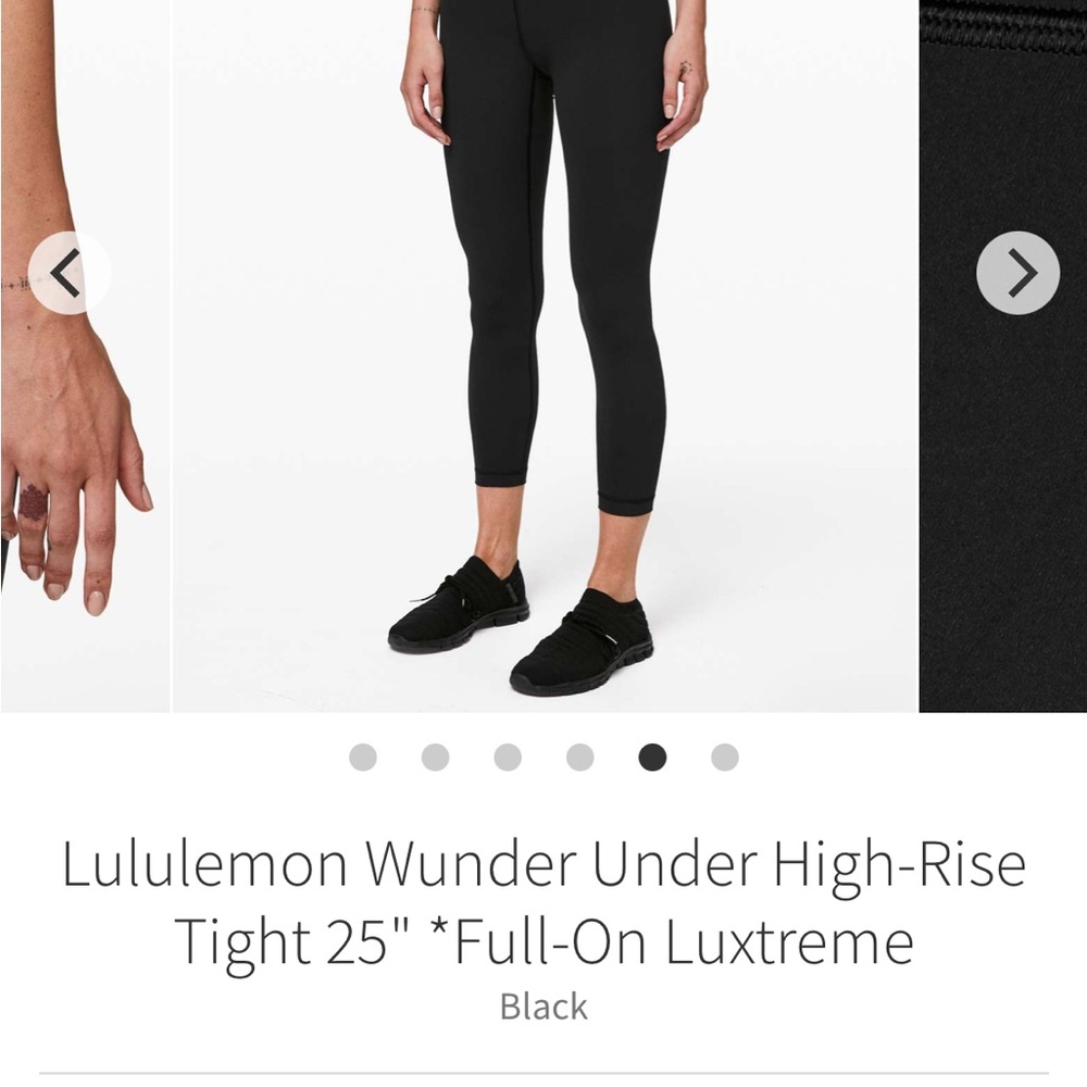 Lululemon Athletica Black Wunder Under High-Rise Leggings